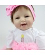 Pink Princess Skirt Fashionable Play House Toy Lovely Simulation Baby Doll with Clothes Size 22"